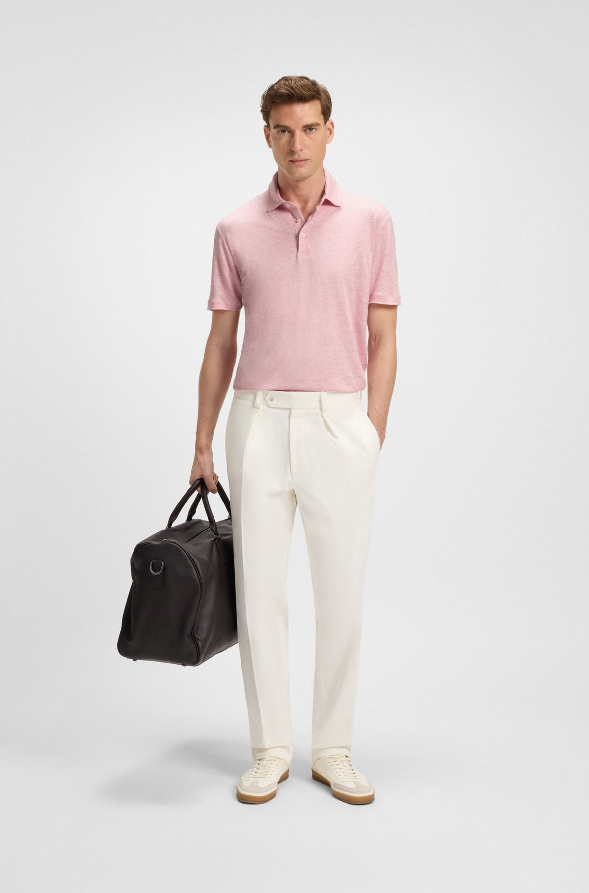BECKHAM X BOSS POLO SHIRT IN LINEN - 4