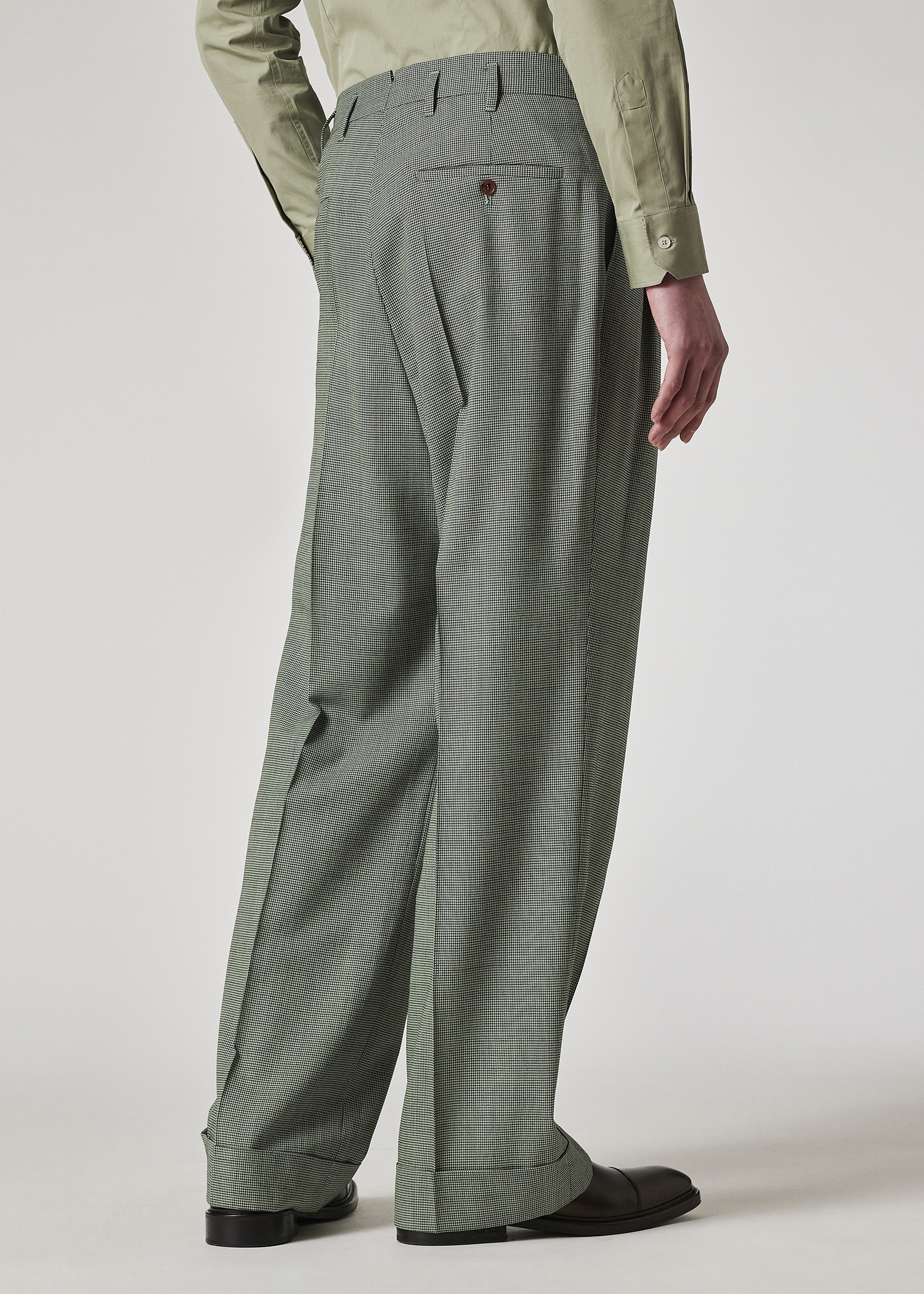 Green Overdyed Micro-Houndstooth Wool Suit - 4