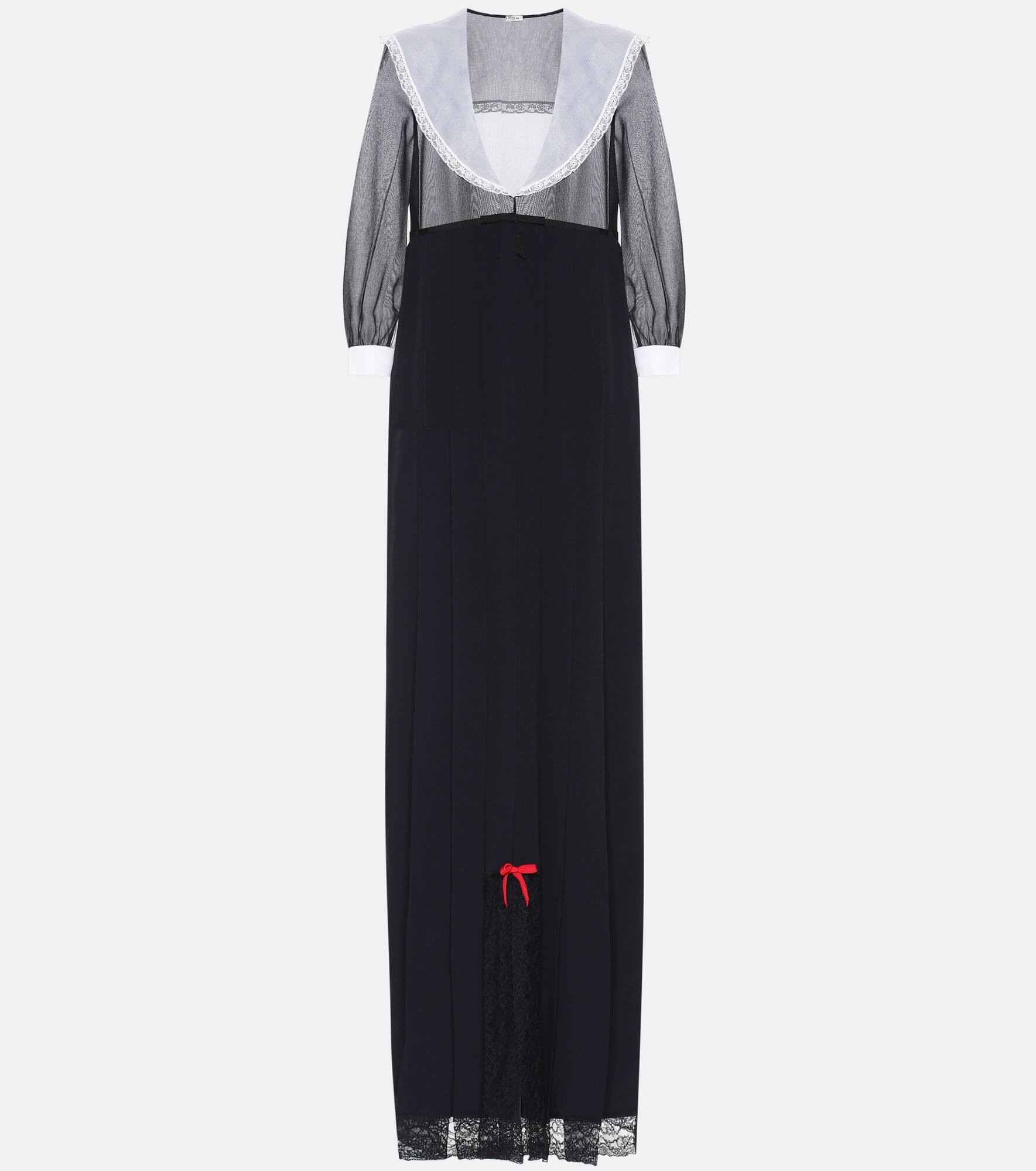 V-neck silk gown - 1