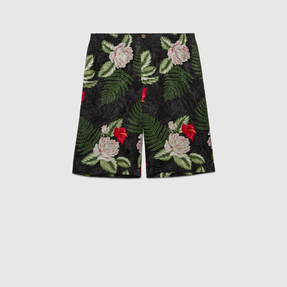 Hawaiian print viscose shorts - 1