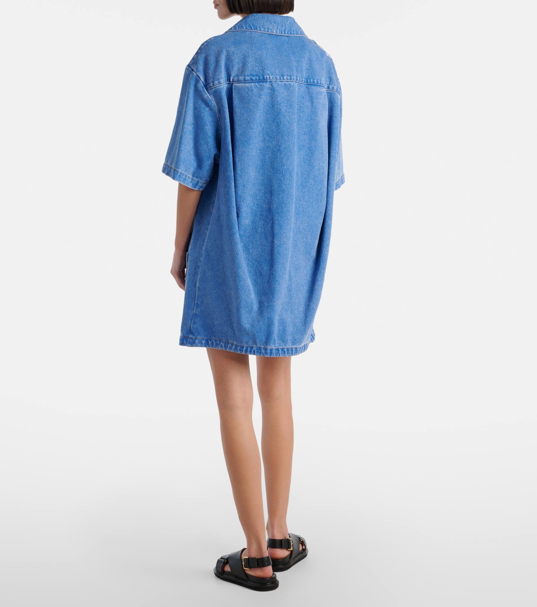 Patch-appliqué denim minidress - 3