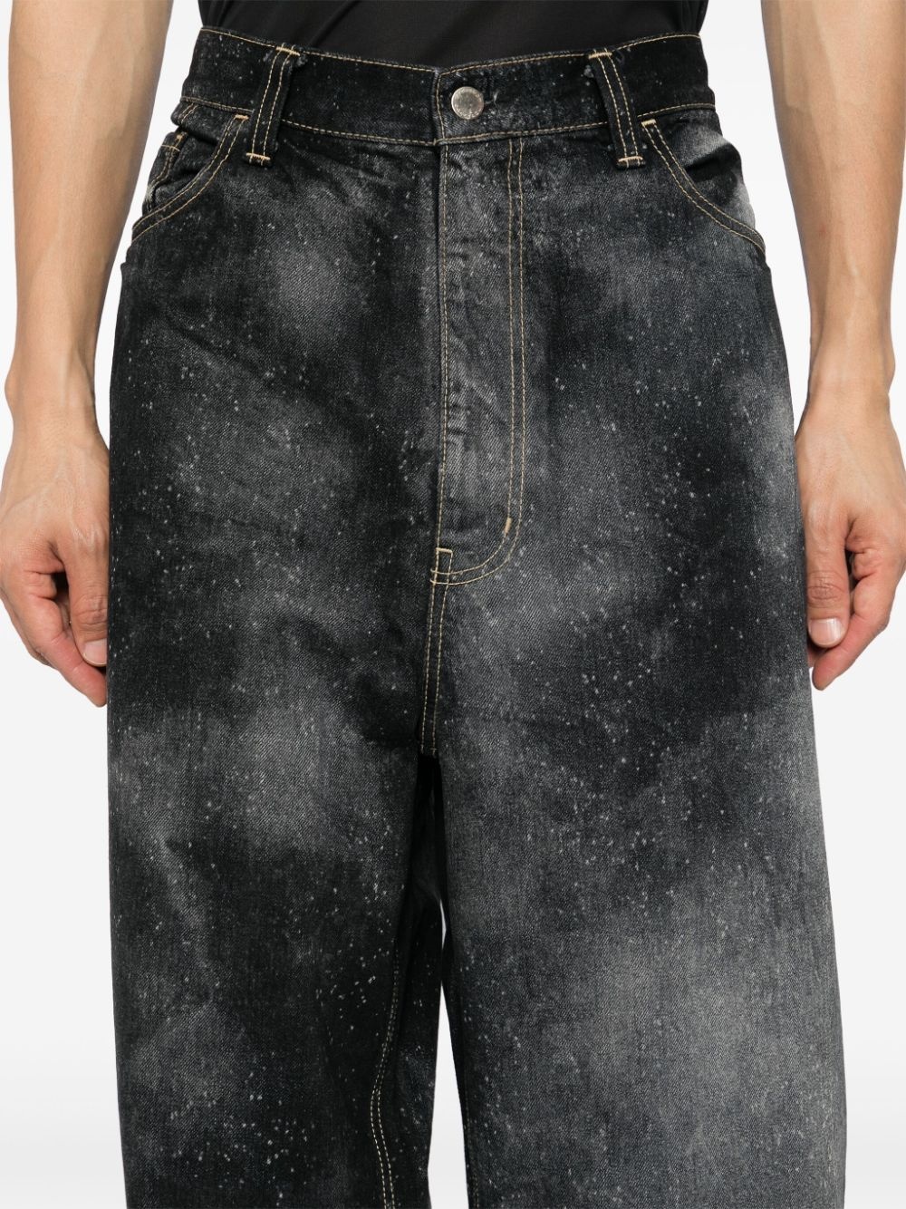 galaxy-print wide-leg jeans - 5