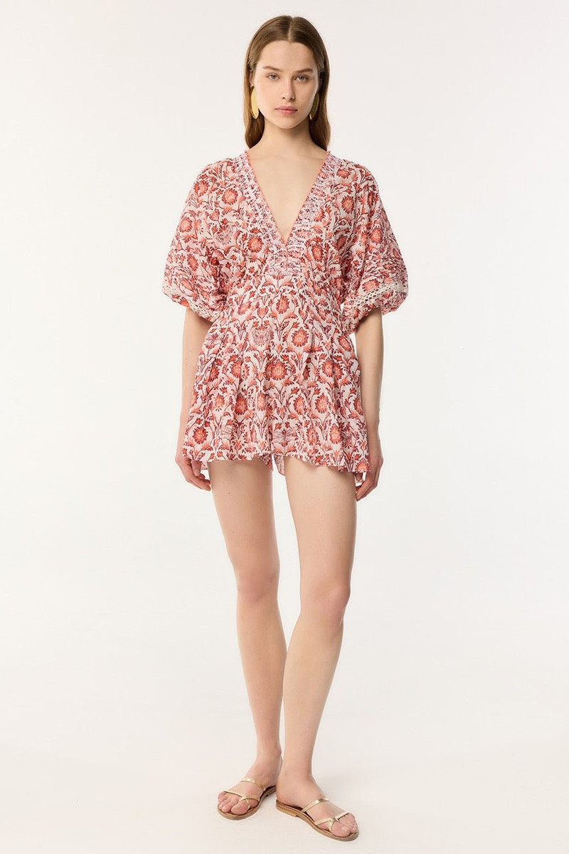 Poupette St Barth Short Jumpsuit Chantal - Pink Victorian outlook