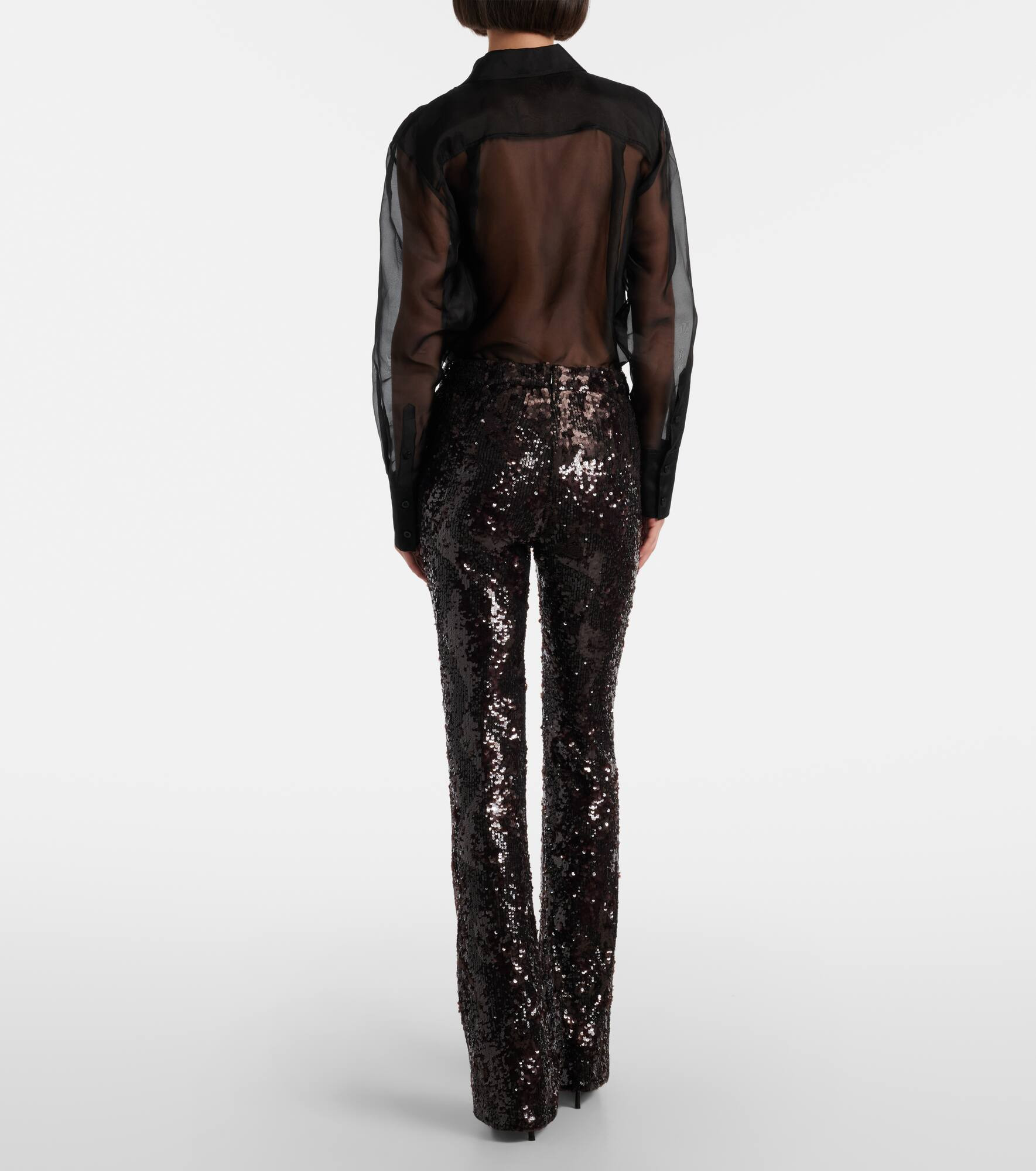 Collier sequined flared pants - 3