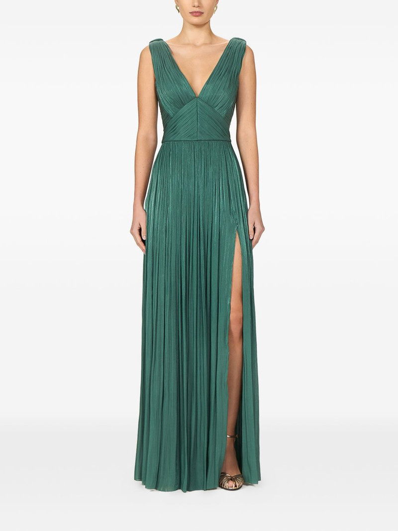 COSTARELLOS Anilia pleated V-neck maxi dress outlook