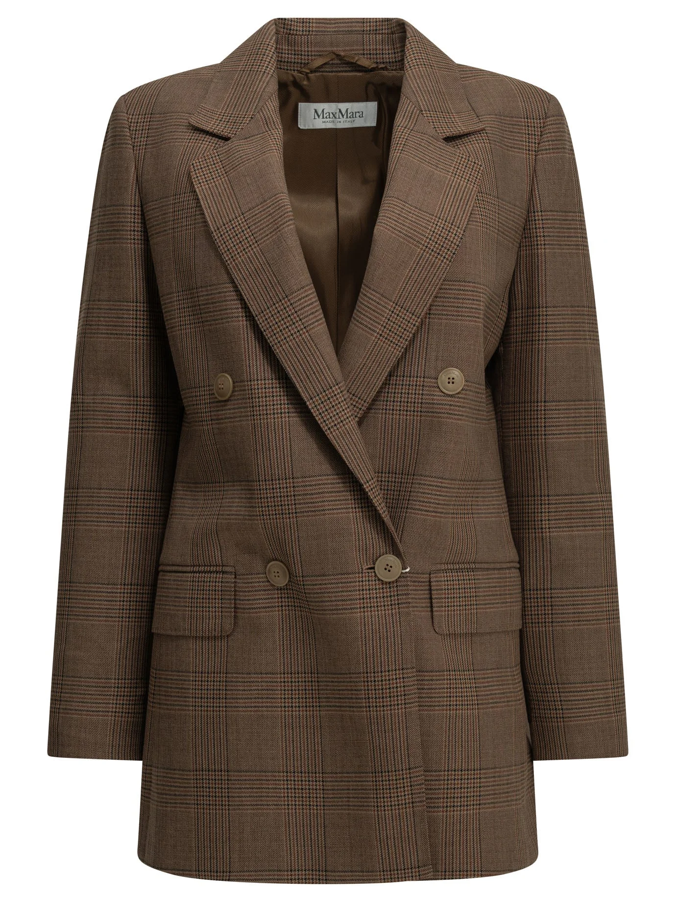 Max Mara Double-breasted Wool Blazer Brown - 1