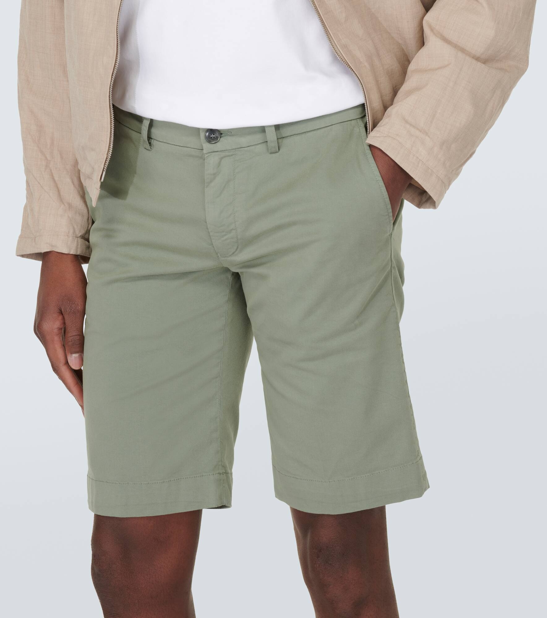 Cotton twill Bermuda shorts - 5