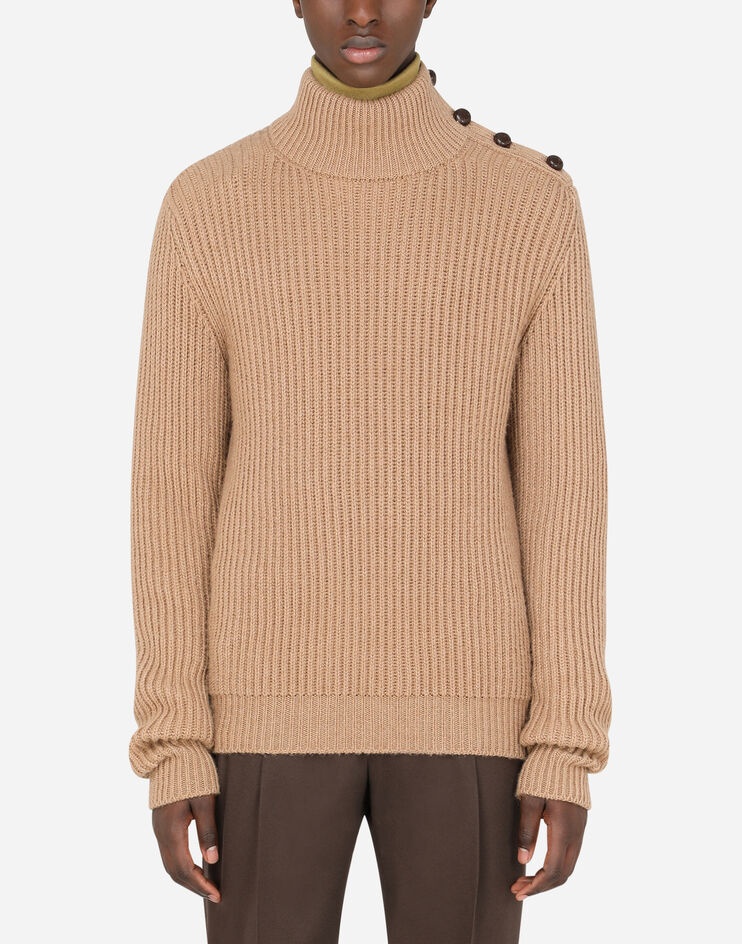 Turtle-neck sweater in camel wool - 2