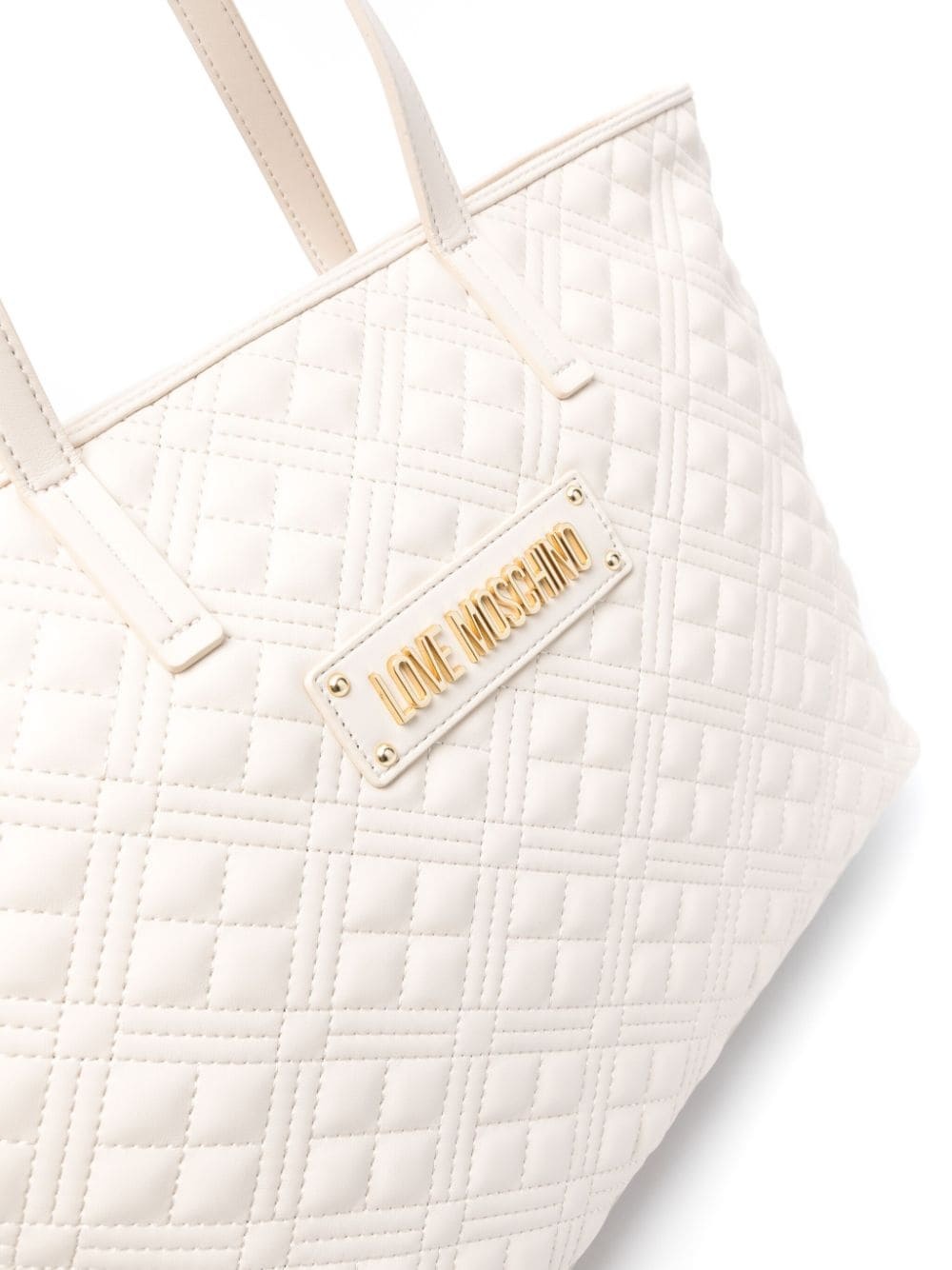 logo-lettering quilted tote bag - 4