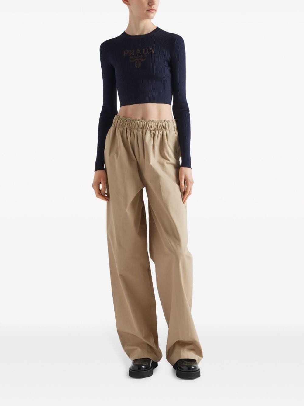 logo-print cropped top - 2