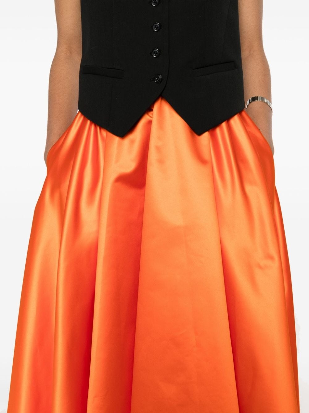 satin flared midi skirt - 5