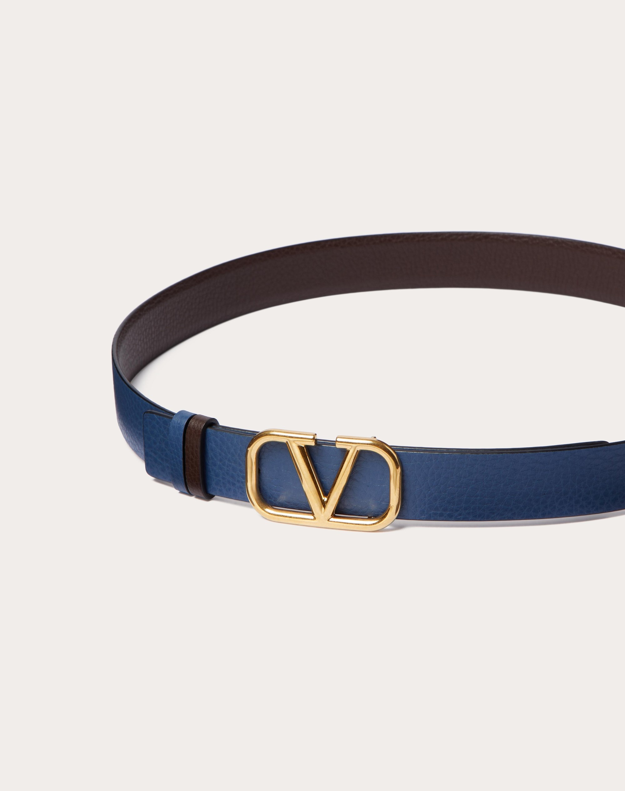 VLOGO SIGNATURE REVERSIBLE ELK-PRINT CALFSKIN BELT 30 MM - 4