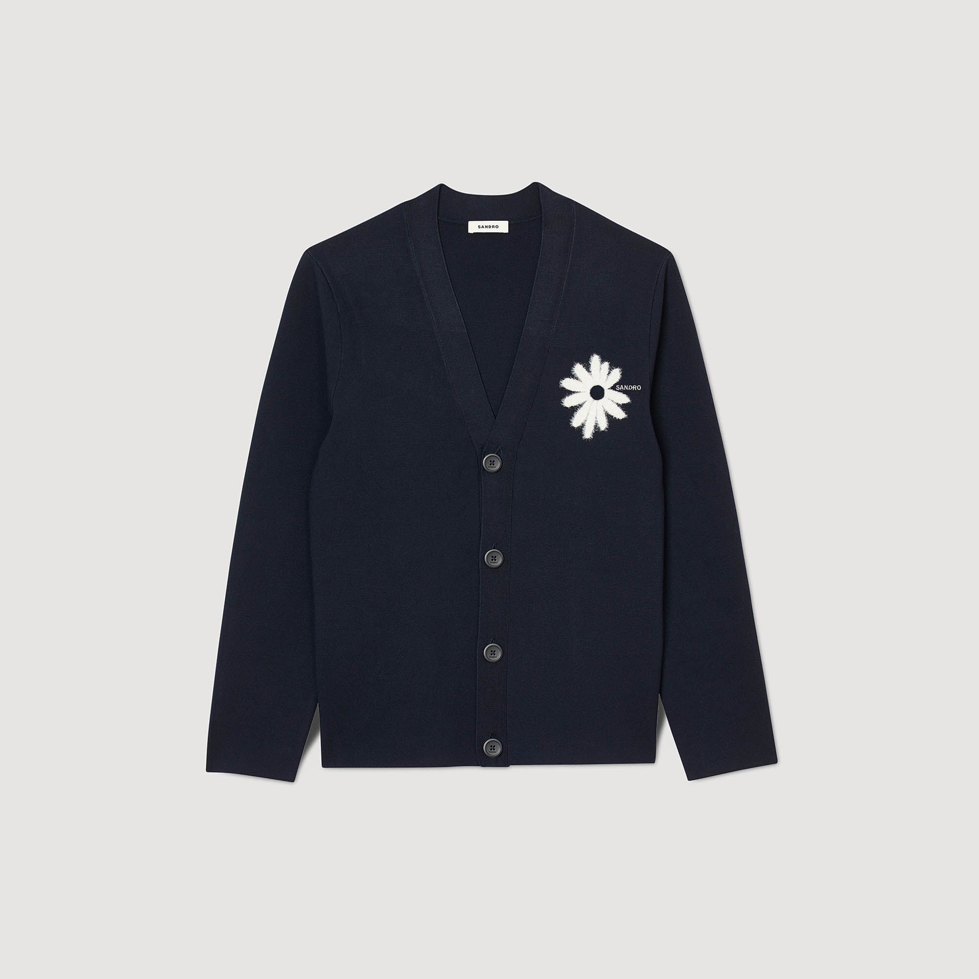 JACQUARD FLORAL CARDIGAN - 1