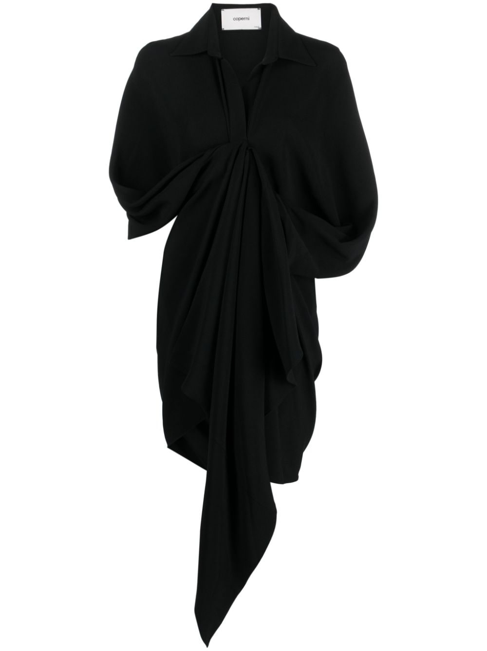 asymmetric poplin shirtdress - 1