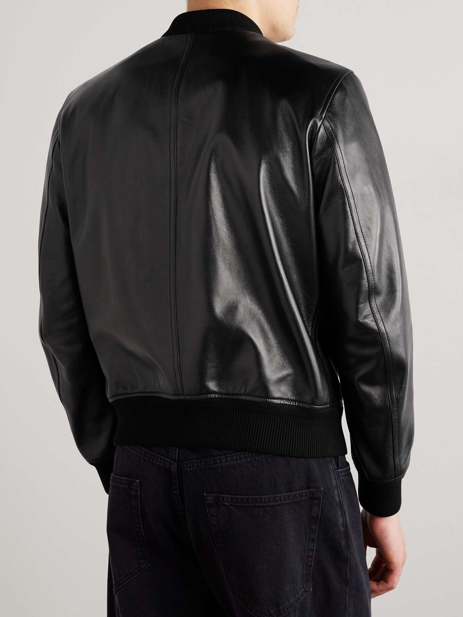 Leather Bomber Jacket - 4