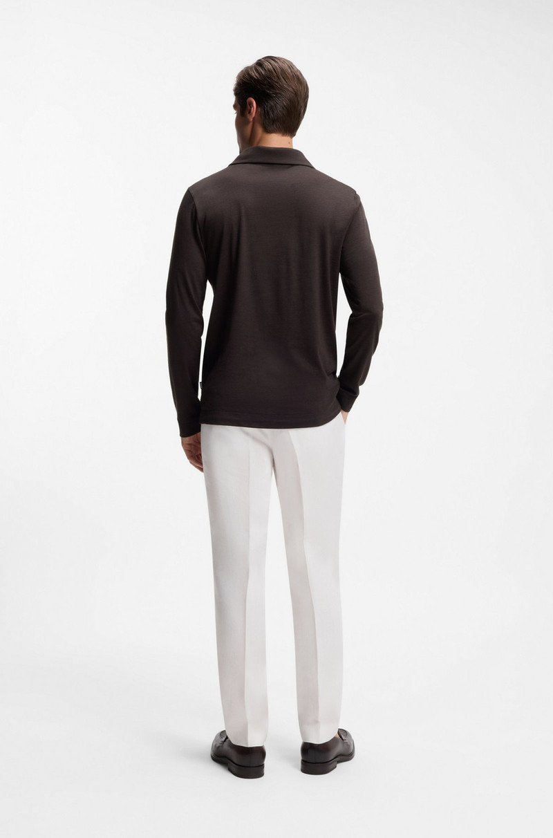 WOOL-BLEND POLO SHIRT WITH JOHNNY COLLAR 5