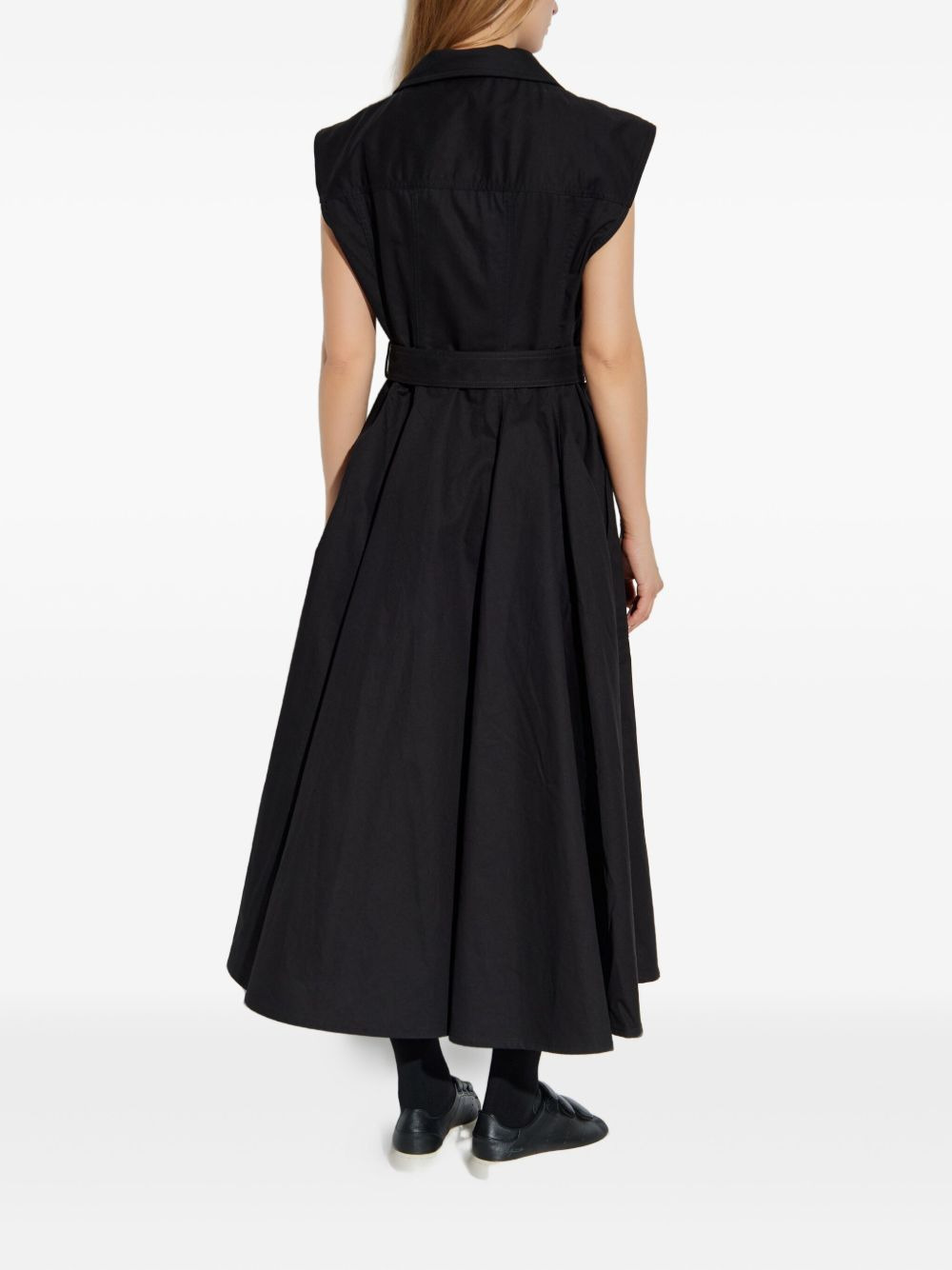 zip-detail belted dress - 4