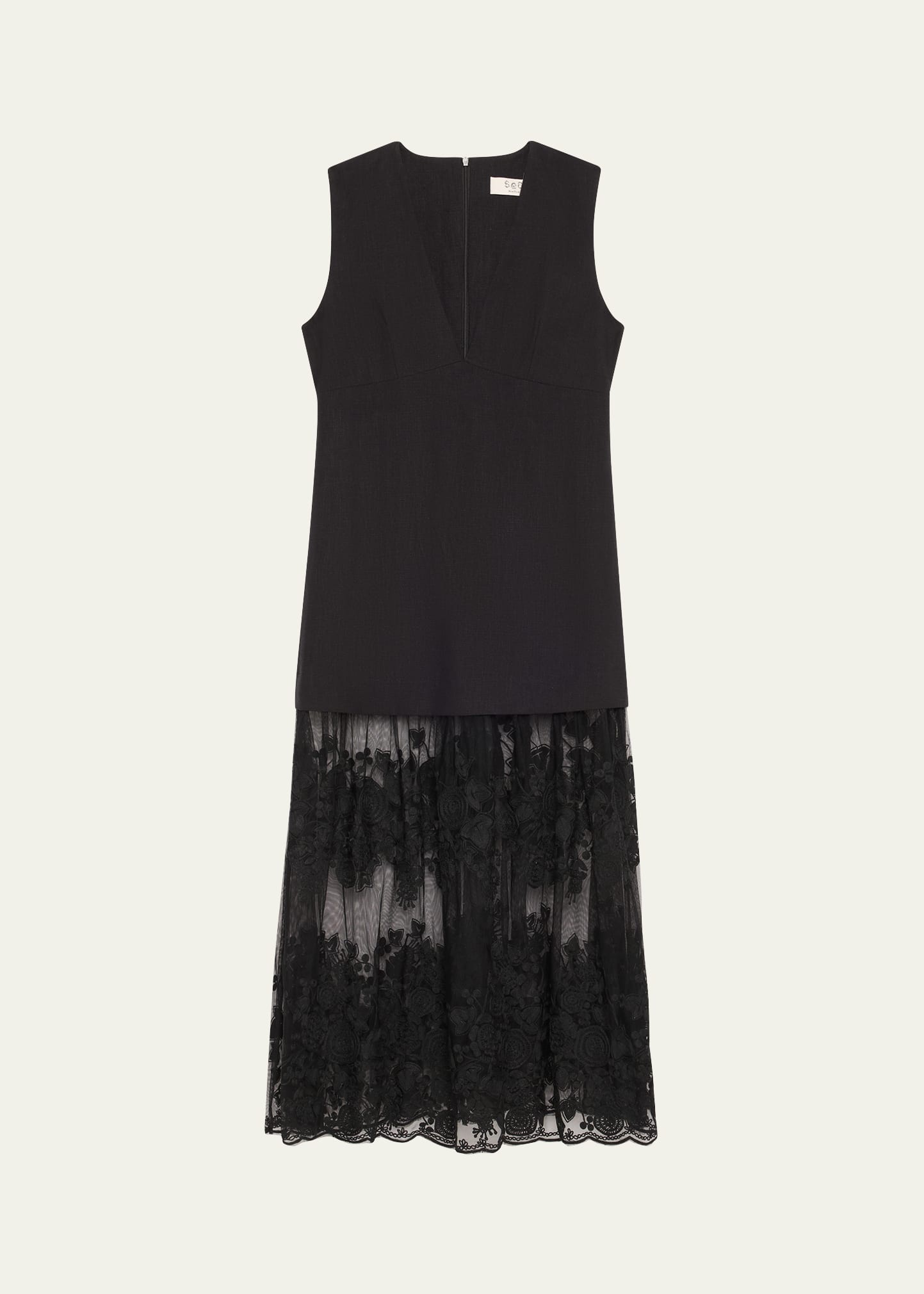 Arielle Lace V-Neck Midi Dress - 1