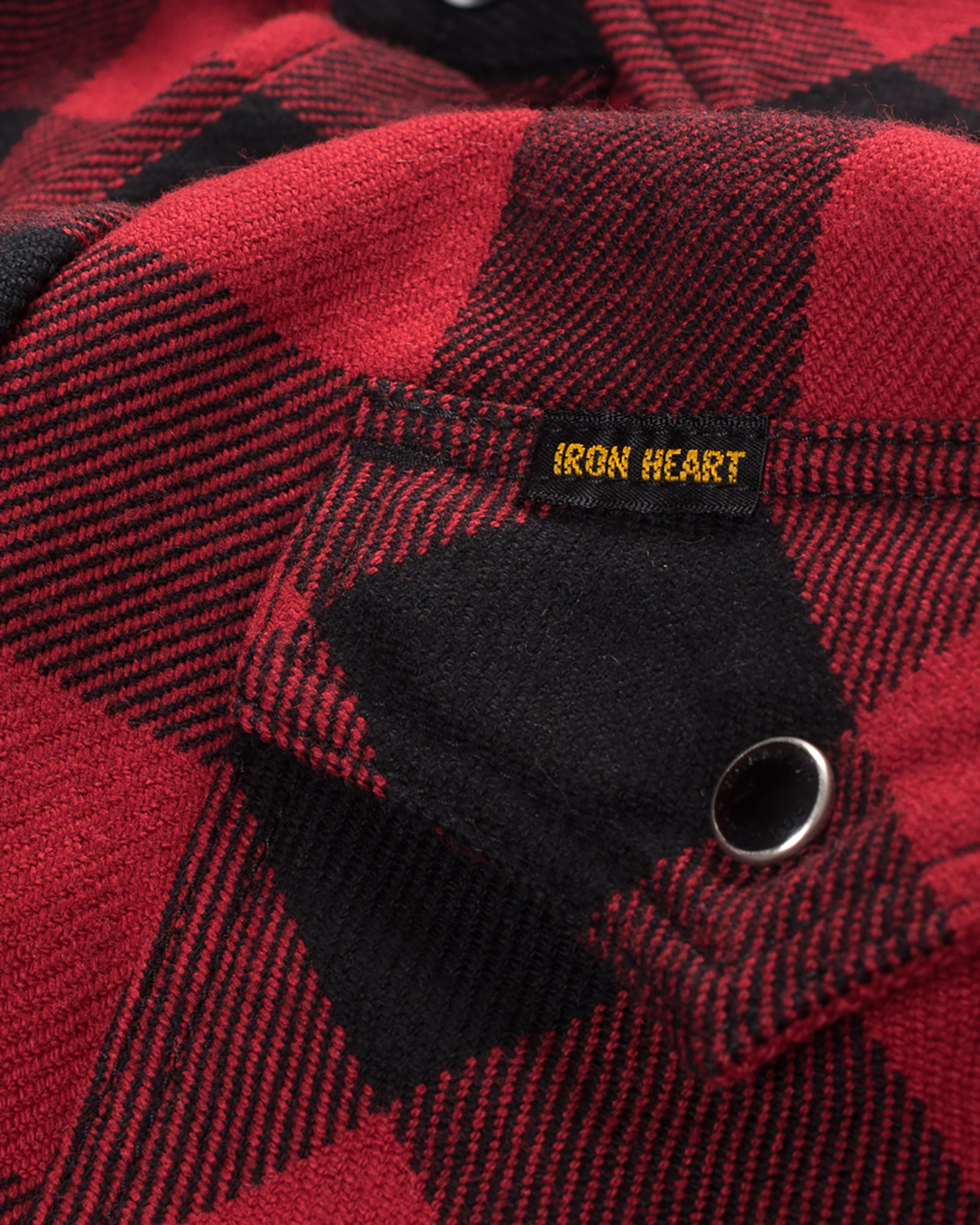IHSH-232-RED Ultra Heavy Flannel Buffalo Check Western Shirt - Red/Black - 16