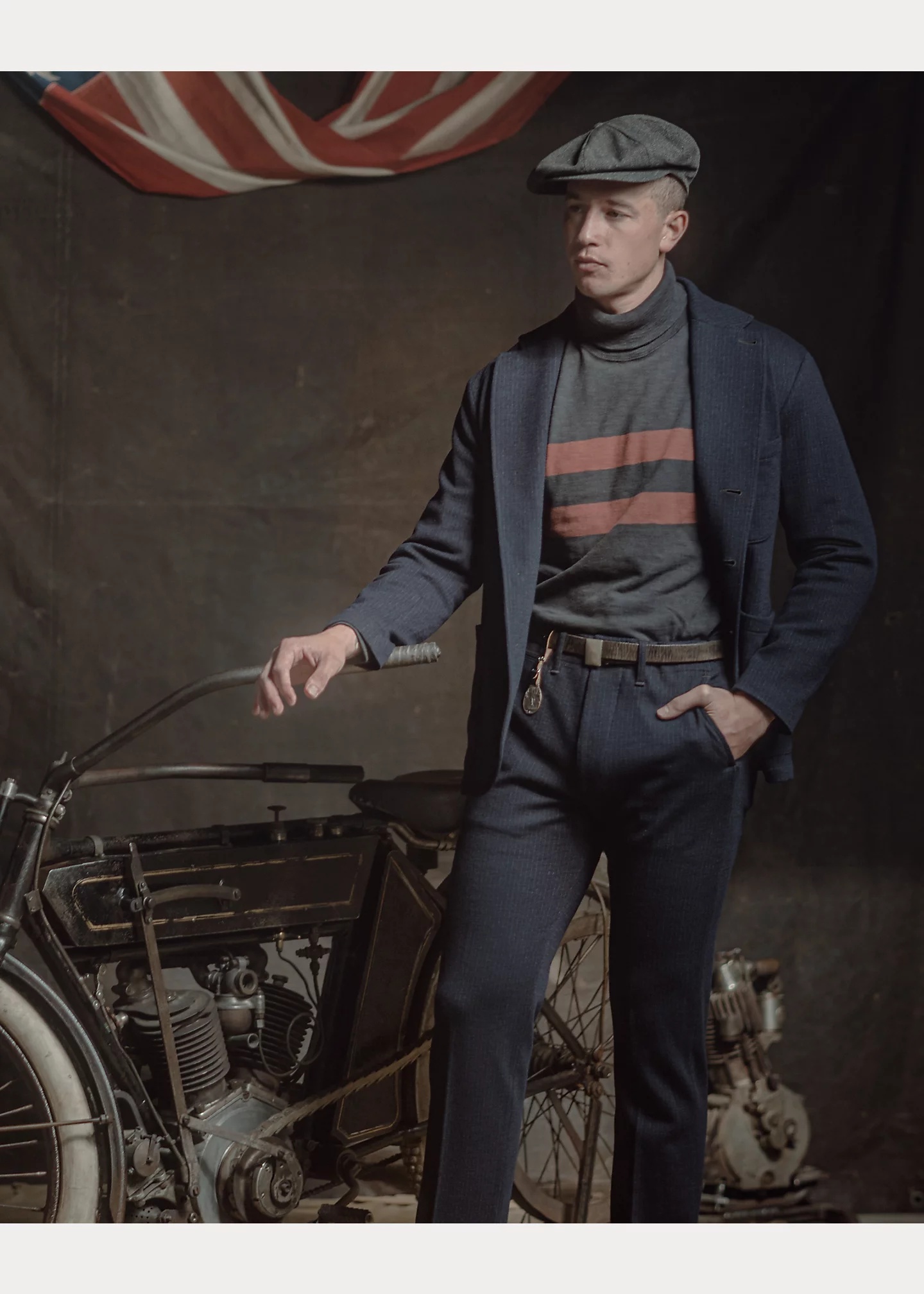 Striped Jersey Turtleneck - 5