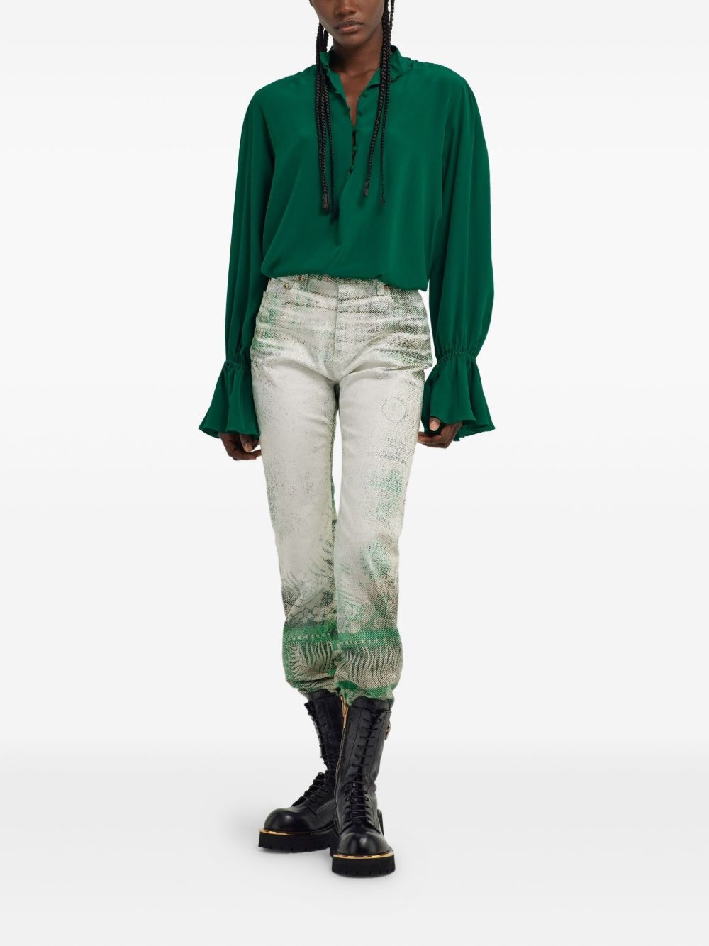 flared-cuff blouse - 2