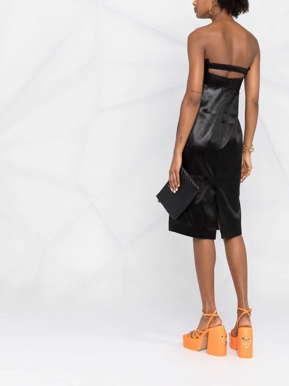 strapless mid-length dress - 6