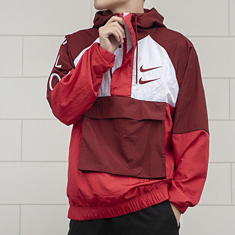 Men's NikeAs Nsw Swoosh Jkt Wvn Nfs Casual Sports Woven Jacket Red DJ0477-677 - 3