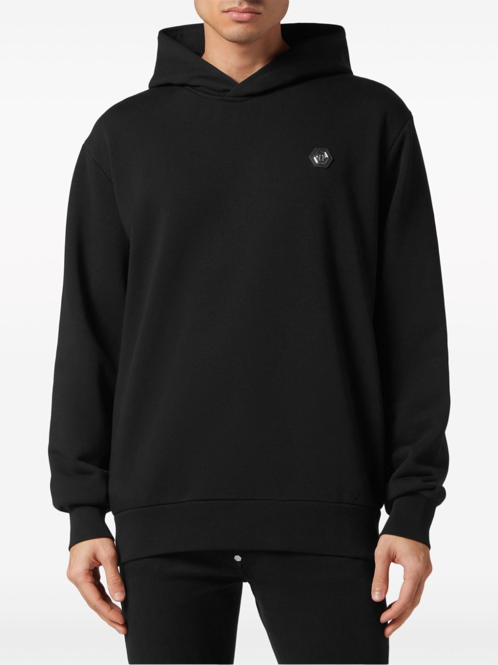 logo-appliquÃ© cotton hoodie - 3