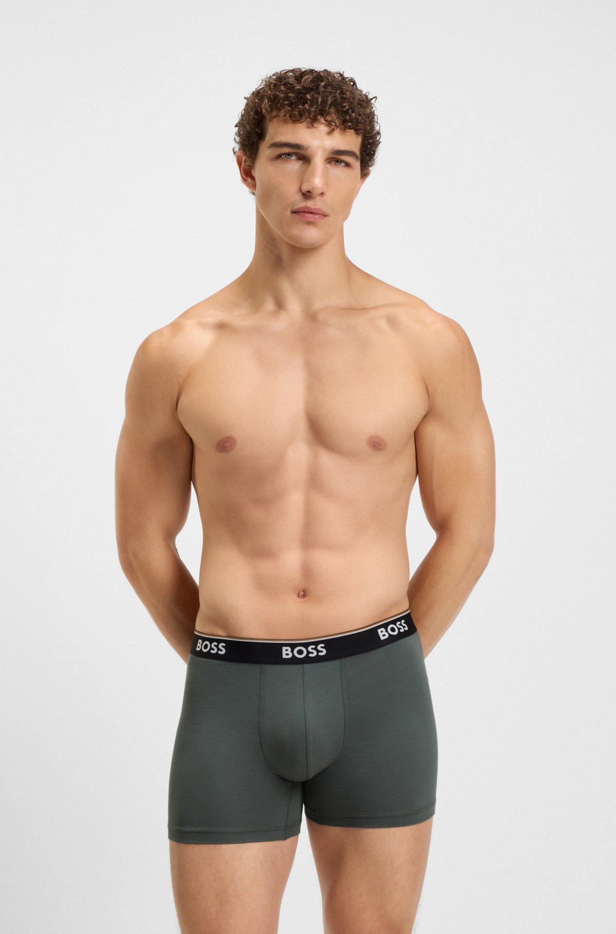 THREE-PACK OF STRETCH-COTTON BOXER BRIEFS WITH LOGOS - 6