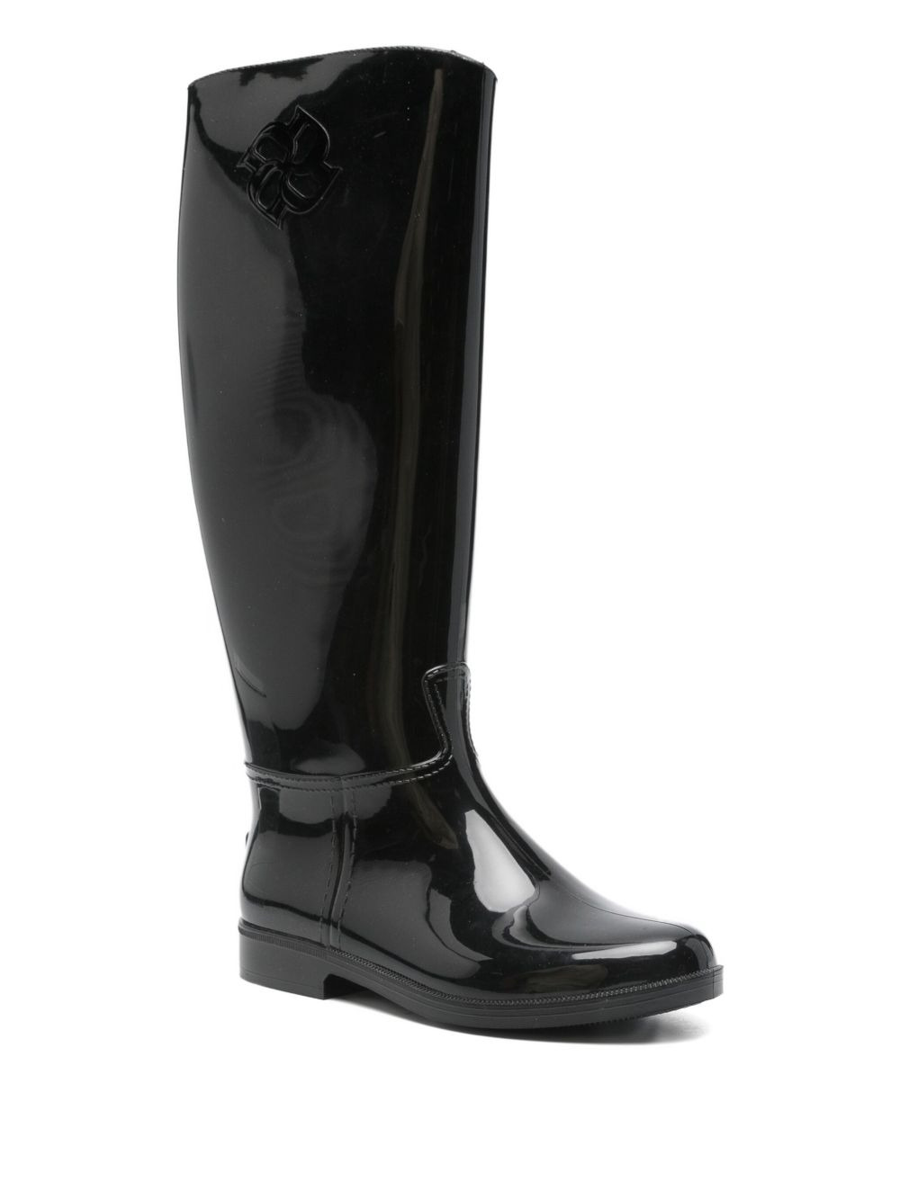 gloss-finish knee-high boots - 2