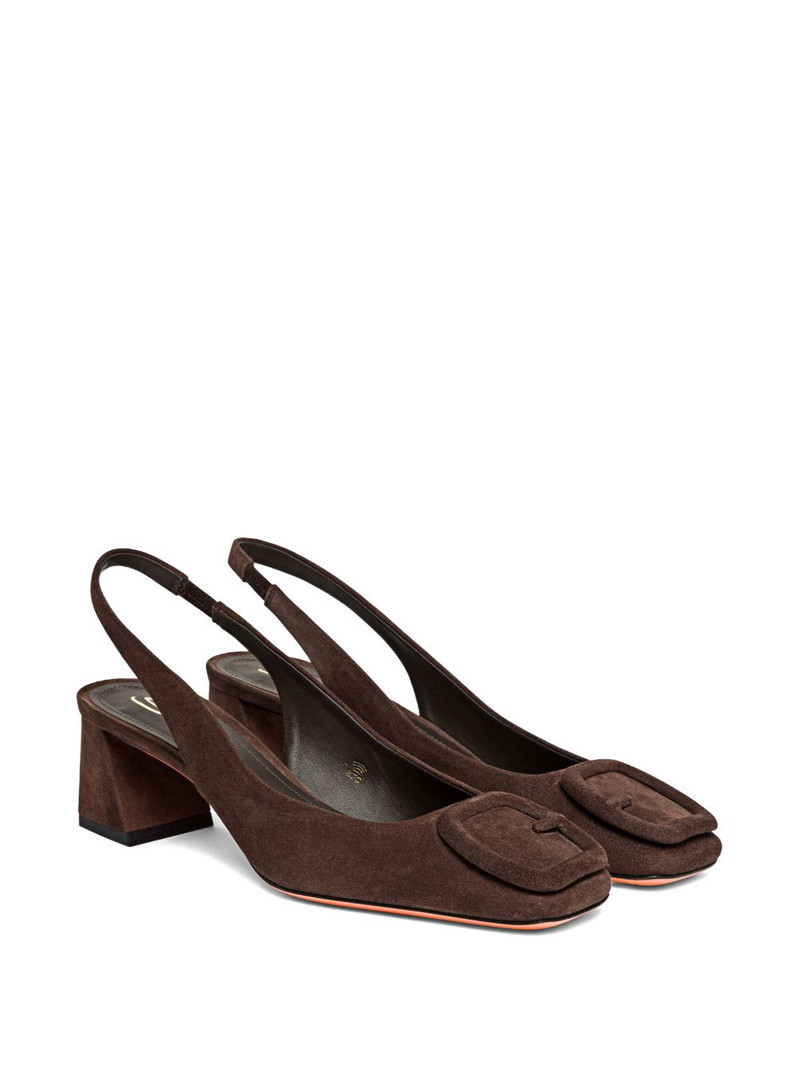 Santoni 5mm suede buckle-detail pumps outlook