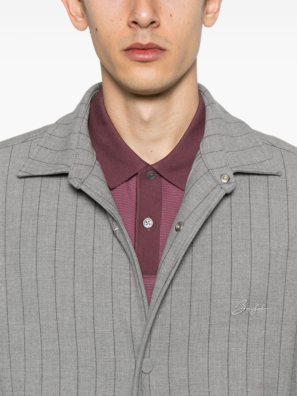 striped shirt jacket - 5