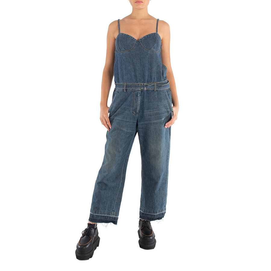 Sacai Ladies Blue Denim Jumpsuit, Brand Size 2 (Medium) - 3