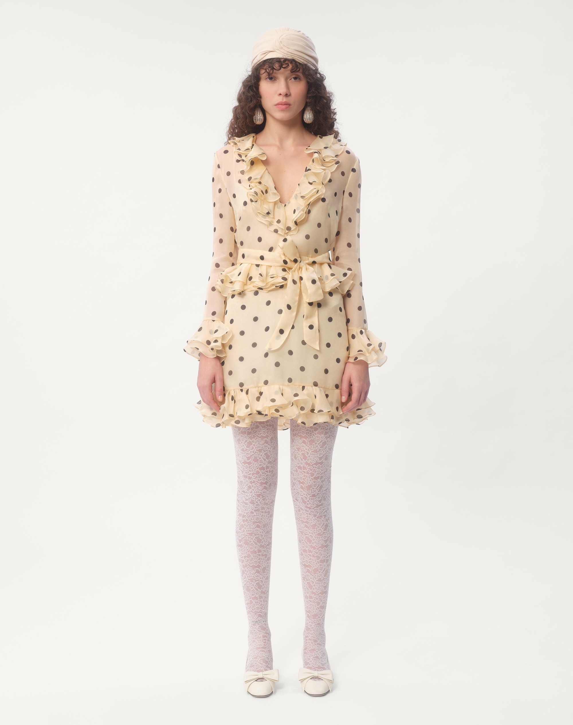 SHORT DRESS IN ORGANZA WITH POLKA DOT PRINT - 7