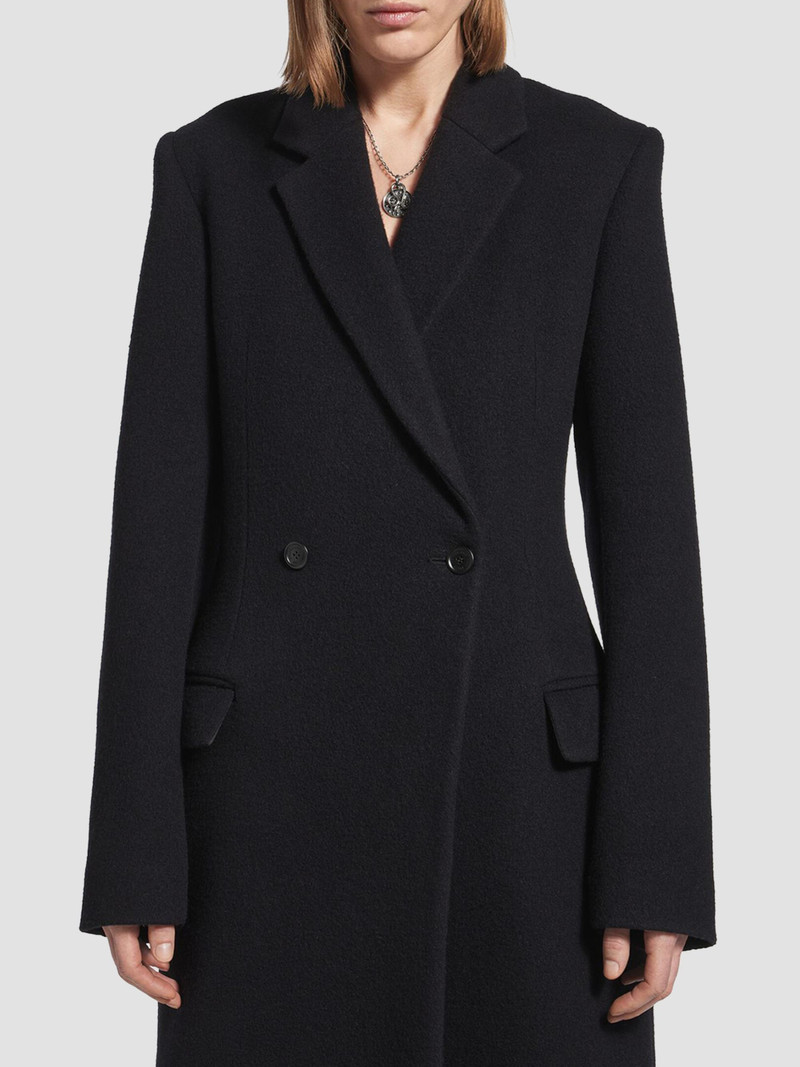 Women's Godet Maxi Coat - Black 5