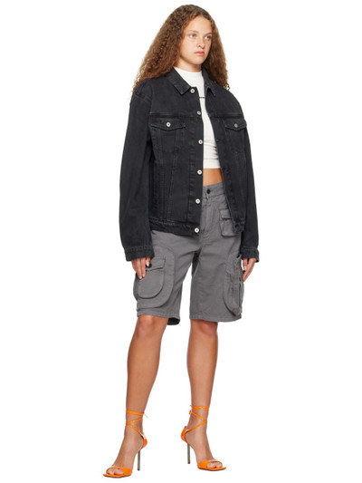 Heron Preston Black Faded Denim Jacket outlook