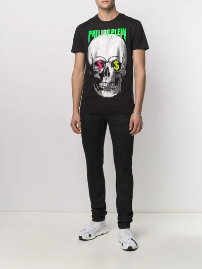 PHILIPP PLEIN embellished skull print T-shirt outlook