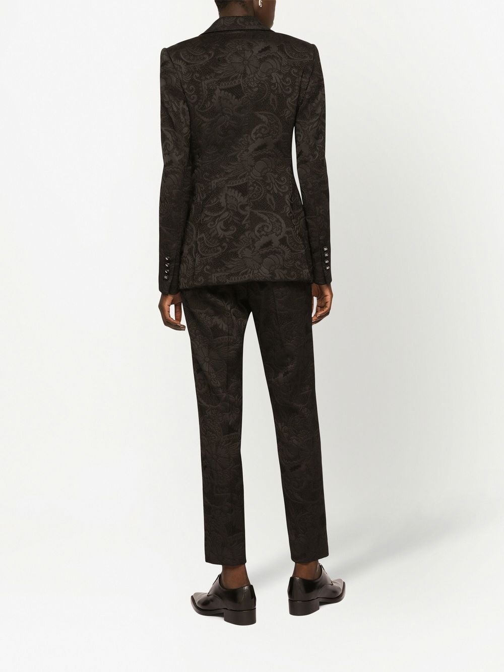 floral appliqué tapered trousers - 4