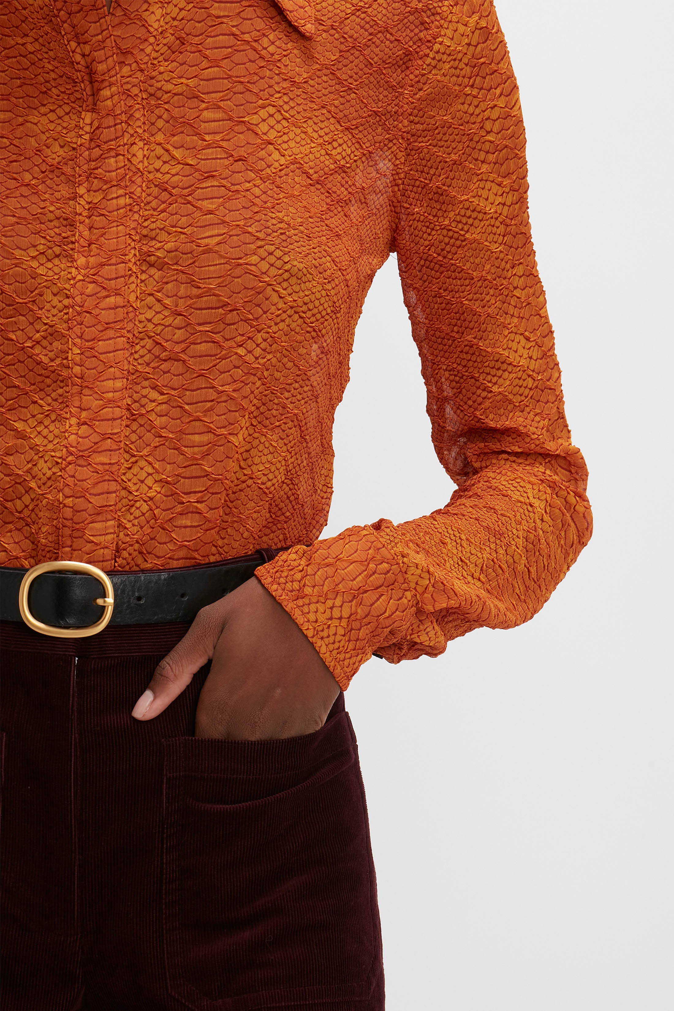 Alina Corduroy Trouser in Bordeaux - 5