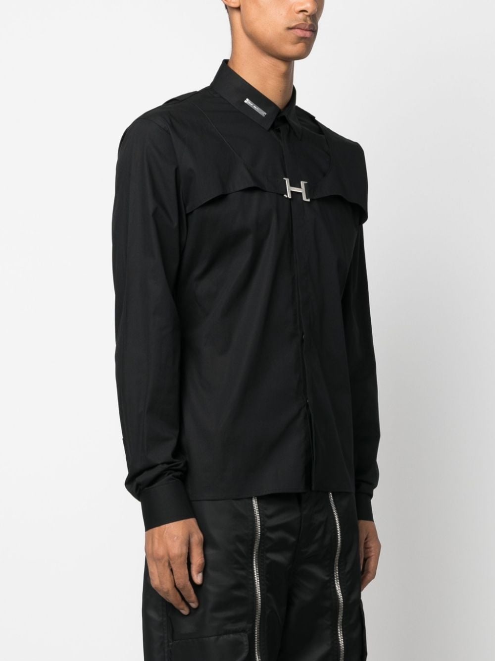 logo-plaque long-sleeve shirt - 3