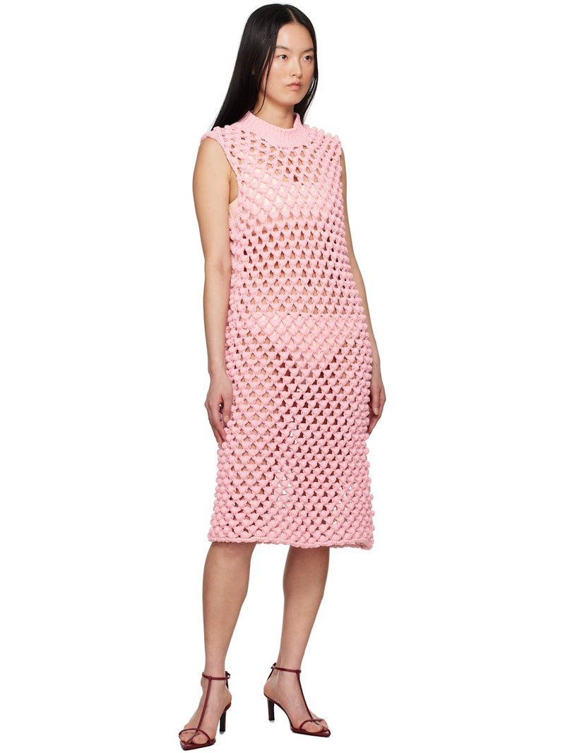 Jil Sander Pink Sleeveless Crewneck Midi Dress outlook