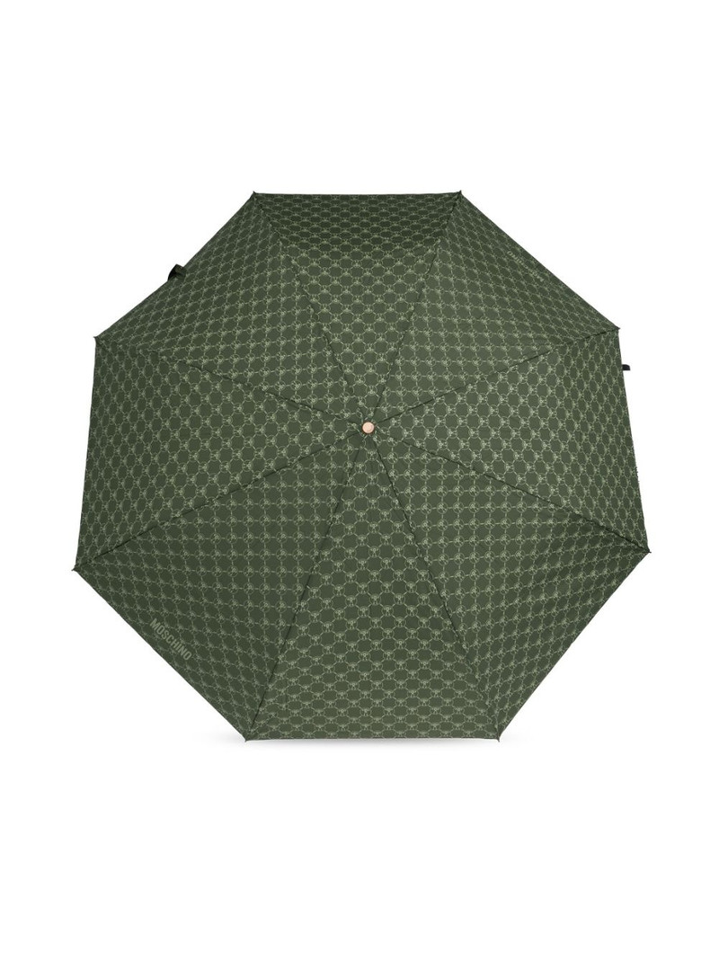 Moschino monogram-print crook-handle umbrella outlook