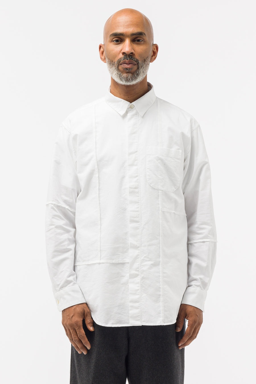 Engineered Garments Combo Short Collar Shirt in White