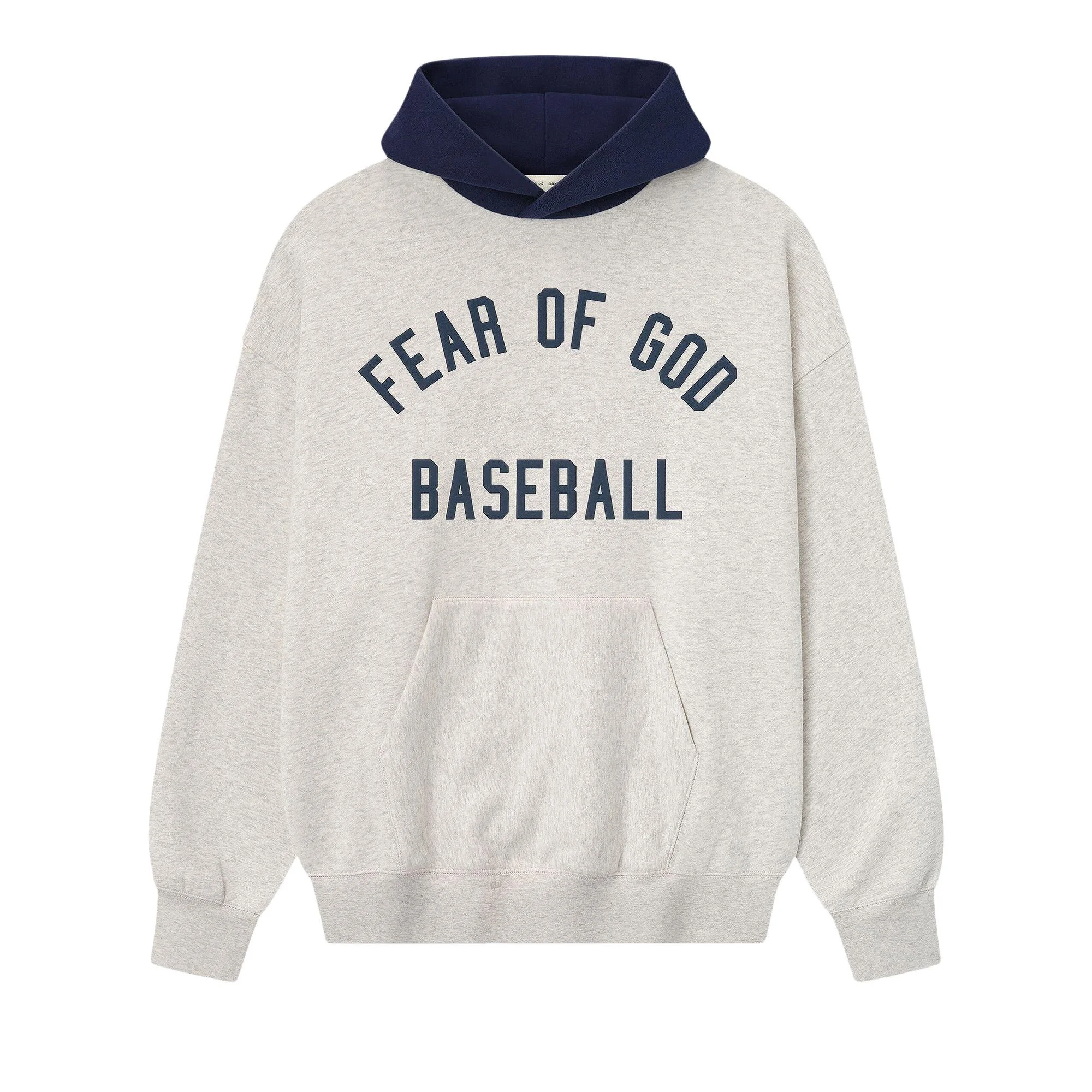 Fear of God Essentials MLB Sport Hoodie 'Oatmeal Heather/Midnight Navy' - 1