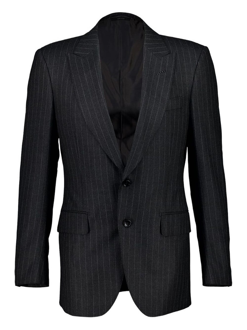 pinstripe single-breasted blazer 1