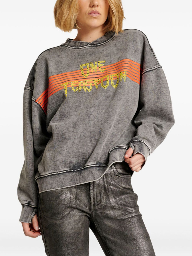 ONE TEASPOON studded-logo sweatshirt outlook