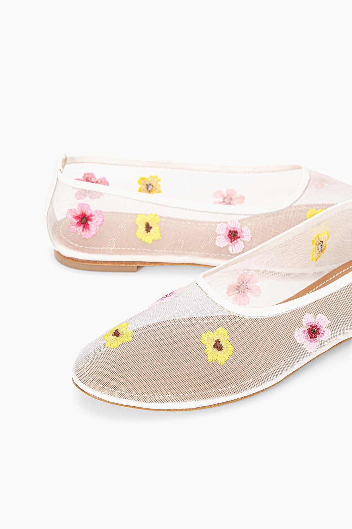 STAUD ALBA BALLET FLAT BLOSSOM FLORAL MESH - 7