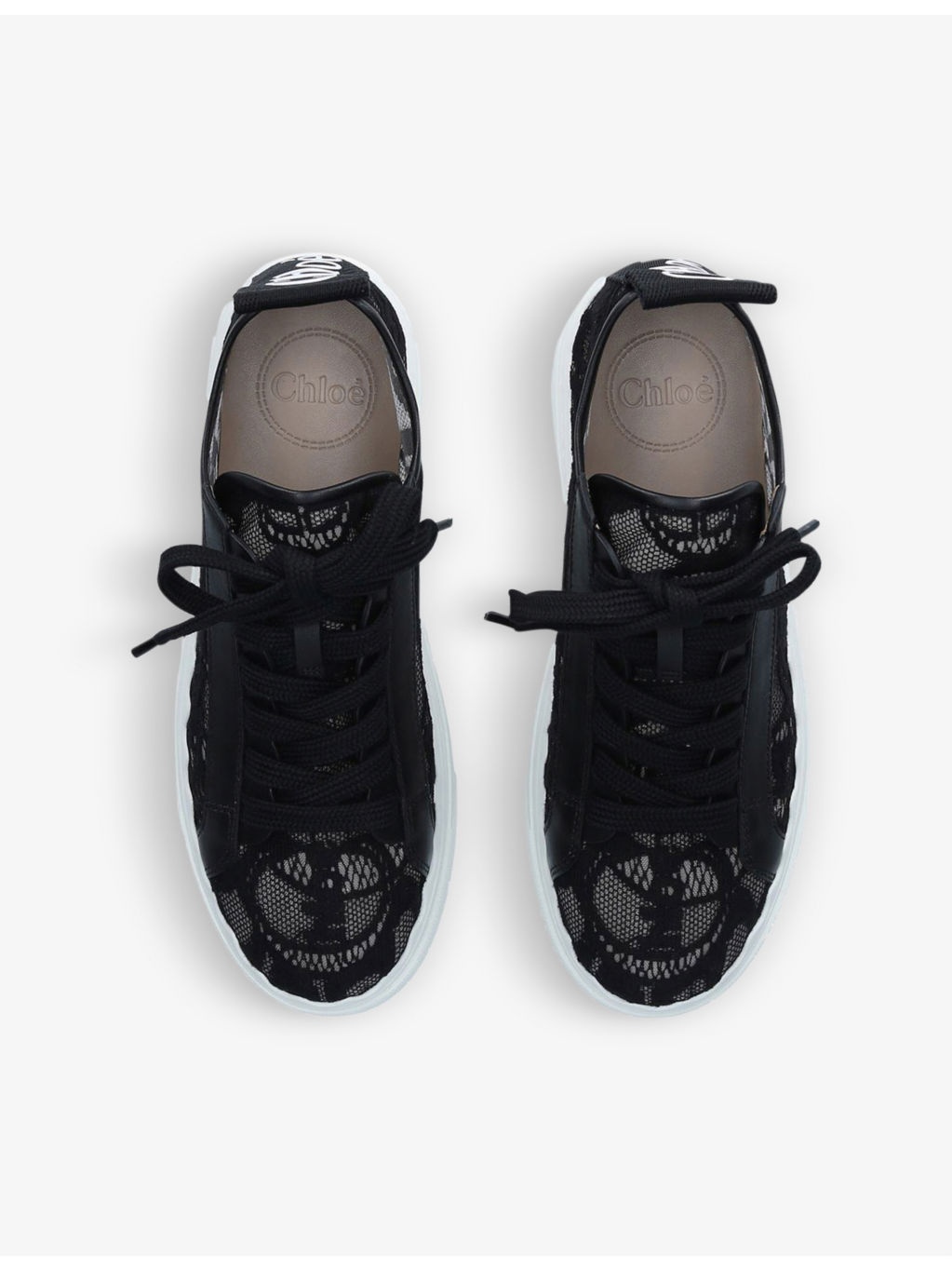 Lauren lace-detail leather trainers - 2