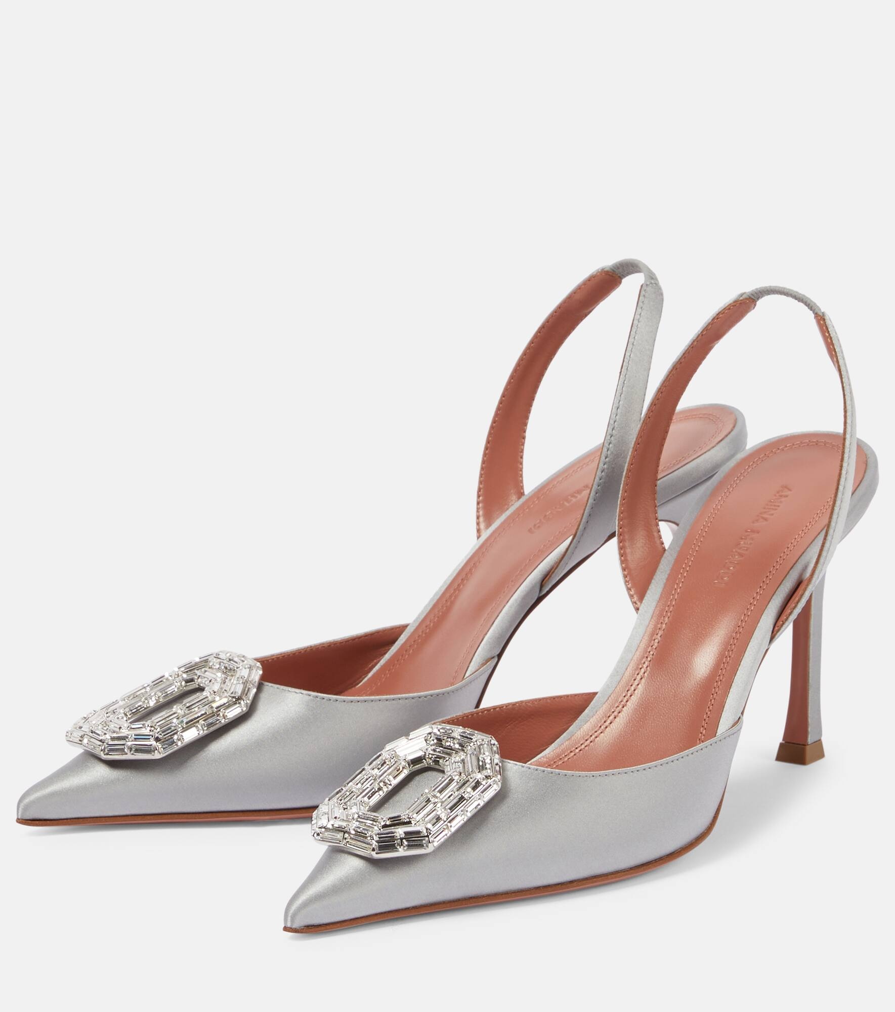 Camelia 90 satin slingback pumps - 5