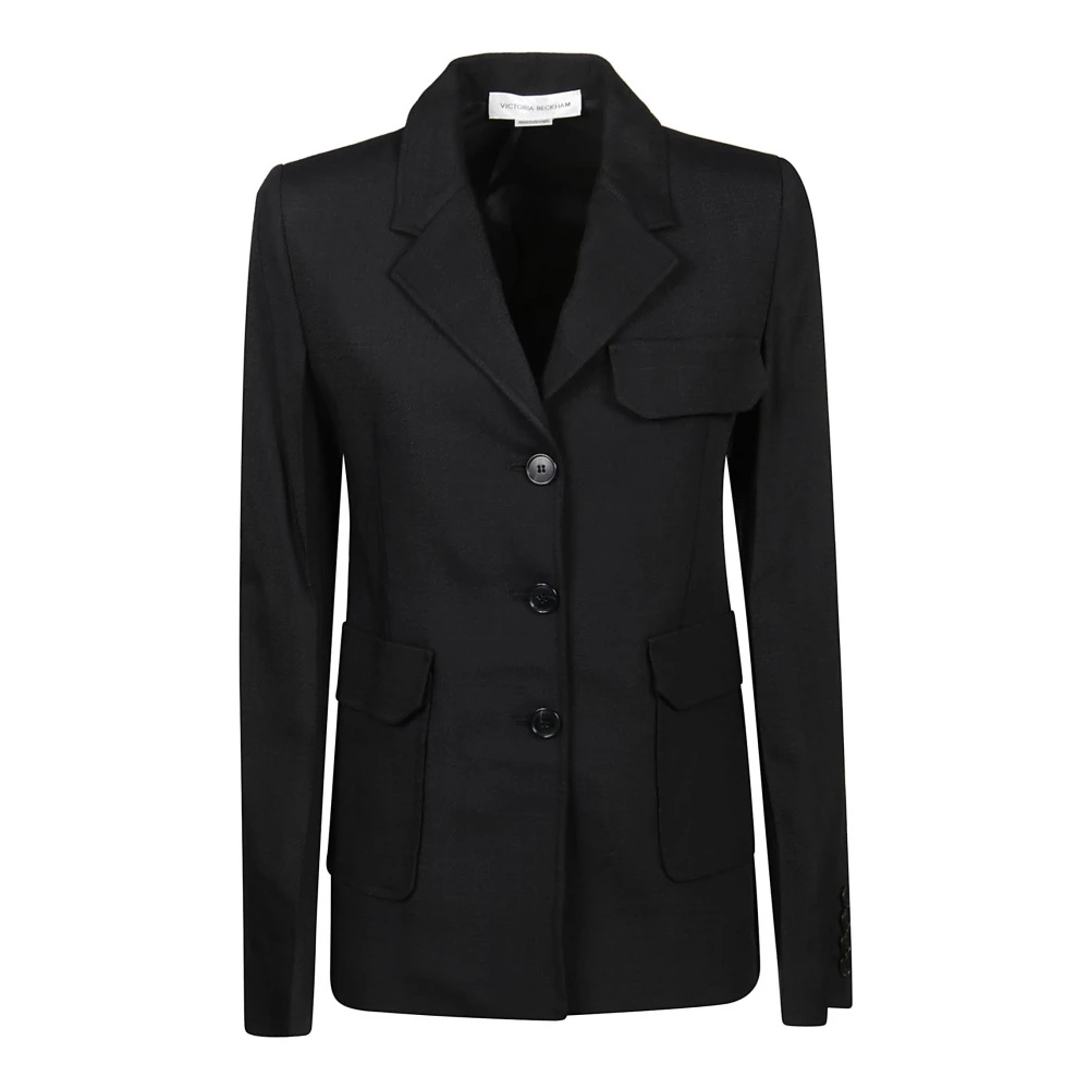 Victoria Beckham BLACK SINGLE-BREASTED JACKET | miinto